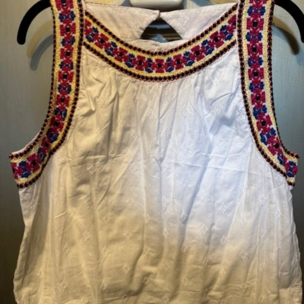 Retro Embroidered Dobby-Pattern Shift Mini Dress … - image 8